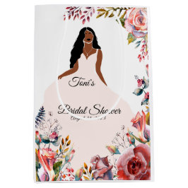 Sacola Para Presentes Média Saco do Chá de panela de Noiva Africano-Americano