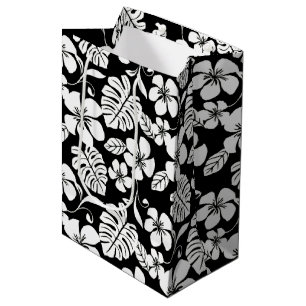 Sacola Para Presentes Média Saco do Presente ALOHA (PRETO/CINZA)