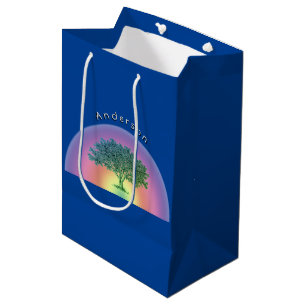 Sacola Para Presentes Média Saco do Presente - Árvore Familiar com Nome