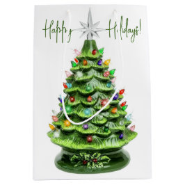 Sacola Para Presentes Média Saco do presente da árvore de Natal cerâmica ilumi