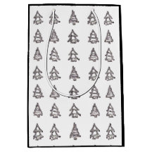 Saco do Presente da Árvore Preta e Branca (Lados P