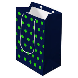 Sacola Para Presentes Média Saco do presente da bolinhas (Marinho azul e Verde
