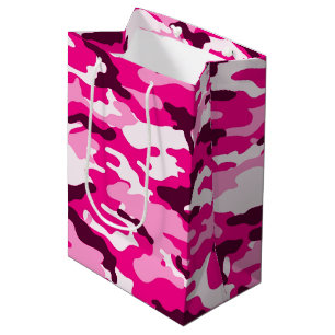 Sacola Para Presentes Média Saco do Presente da Camuflagem Rosa