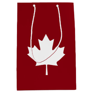 Sacola Para Presentes Média Saco do presente da folha de bordo de Canadá -