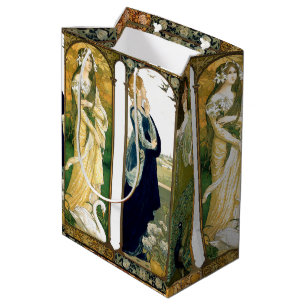 Sacola Para Presentes Média Saco do presente da senhora Pássaro Cisne Pavão