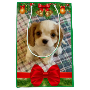 Sacola Para Presentes Média Saco do Presente de Feriado de Cavaliel Spaniel