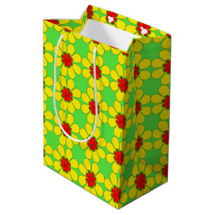 Sacola Para Presentes Média Saco do Presente - Disies Estilizadas em Verde