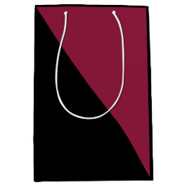 Sacola Para Presentes Média Saco do presente do bloco de cores (Preto e Vermel