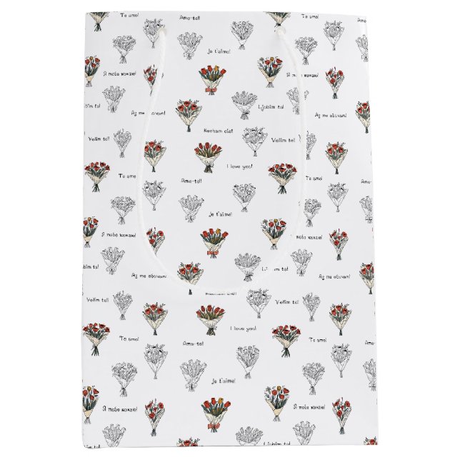 Sacola Para Presentes Média Saco do Presente do Buquê Flor