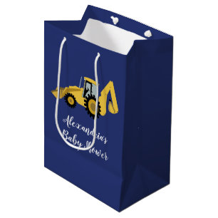 Sacola Para Presentes Média Saco do presente do chá de fraldas do Backhoe da