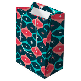 Sacola Para Presentes Média Saco do Presente do Coral e do Teal do Abstrato