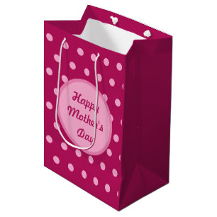 Sacola Para Presentes Média Saco do presente do Dia de as mães feliz (Magenta 