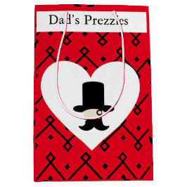 Sacola Para Presentes Média Saco do presente do dia do pai editável de cavalhe