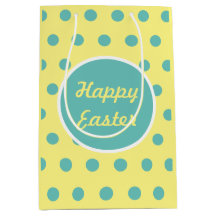 Saco do presente do felz pascoa (Amarelo do Pastel