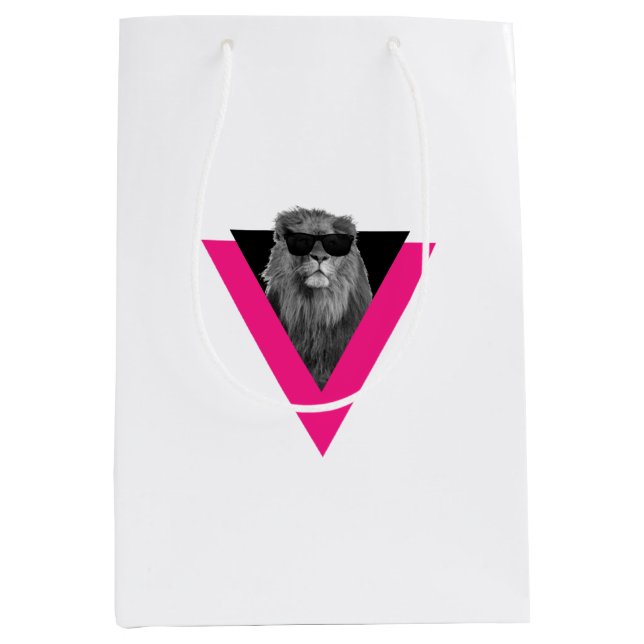 Sacola Para Presentes Média Saco do Presente do Leão legal (Frente)