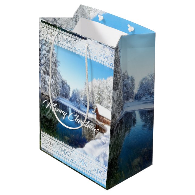 Sacola Para Presentes Média Saco do presente do Natal (Verso inclinado)