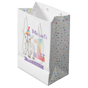 Sacola Para Presentes Média Saco do presente do primeiro aniversario de Caprin