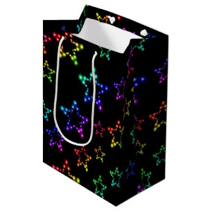 Sacola Para Presentes Média Saco do presente do teste padrão de estrelas do