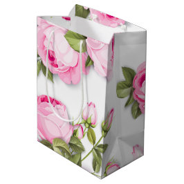 Sacola Para Presentes Média Saco do Presente Médio Floral Rosa