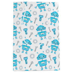 Sacola Para Presentes Média Saco do Presente Robô Bonito