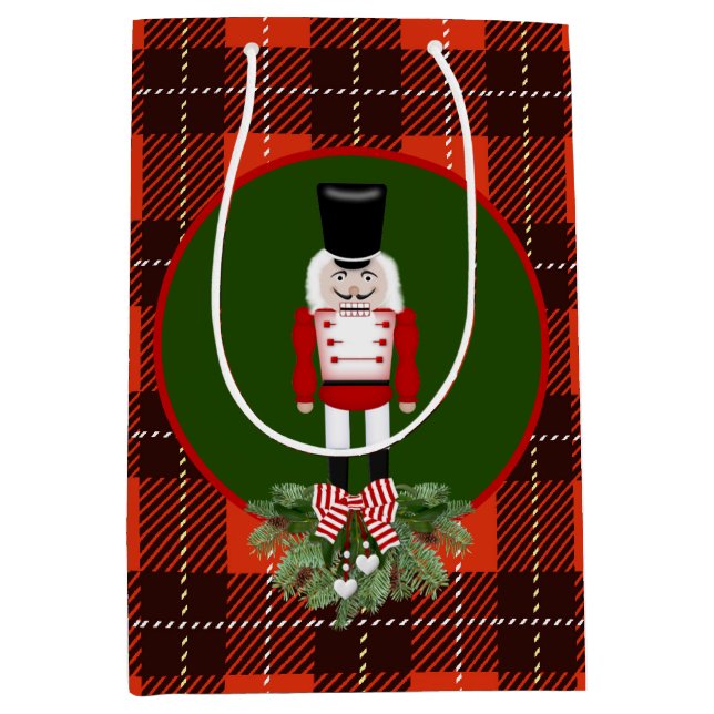 Sacola Para Presentes Média Saco festivo de festas de piratas de Natal (Frente)