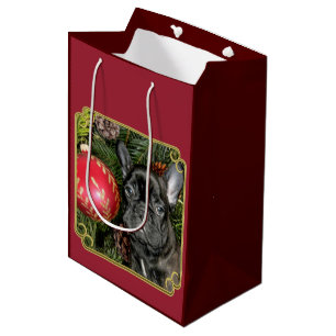 Sacola Para Presentes Média Saco médio do presente do buldogue francês do
