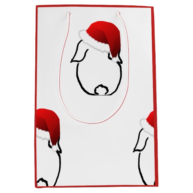 Sacola Para Presentes Média Saco médio do presente do coelho do papai noel (Frente)