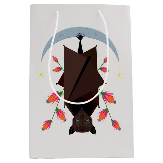 Sacola Para Presentes Média Saco médio para presentes de raposa voadora (Frente)