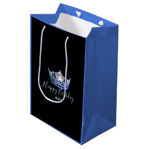 Sacola Para Presentes Média Saco-Meio azul do presente do 2-Tom da coroa da