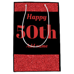 Sacola Para Presentes Média Saco personalizado bonito à moda 50th do presente