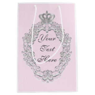 Sacola Para Presentes Média Saco Personalizado Coroa de Princesa Vintage de Co