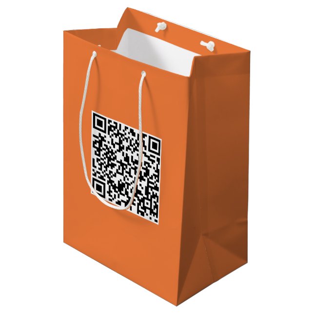 Sacola Para Presentes Média Saco Personalizado Médio com Código QR para Promoç (Frente inclinada)