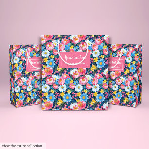 Sacola Para Presentes Média Saco-presente de monograma cor-de-água rosa-pastel