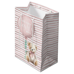 Sacola Para Presentes Média Saco-Presente do Bear Bebê Rosa-Rosa-Rosa-Esbranqu