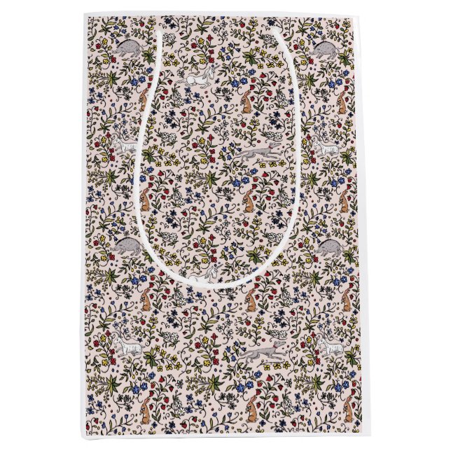 Sacola Para Presentes Média Saco-presente rosa rosa de pulgas medievais (Frente)