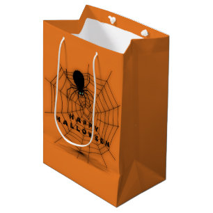 Sacola Para Presentes Média Saco preto & alaranjado do presente da Web de