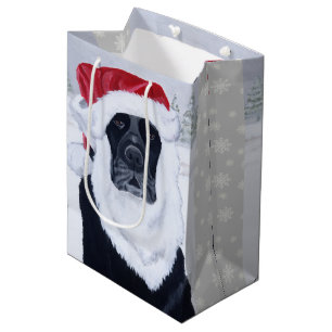 Sacola Para Presentes Média Saco preto do presente do chapéu do papai noel de