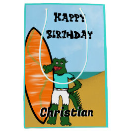 Sacola Para Presentes Média Sacolinha de aniversário de surf