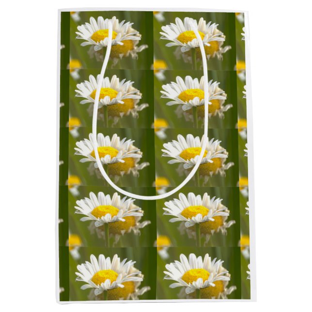 Sacola Para Presentes Média Sacolinha de Presente de Margaridas  (Frente)