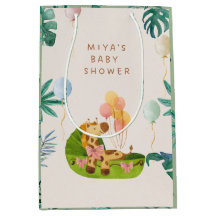 Sacos de festa com tema de selva em aquarela