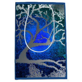 Sacola Para Presentes Média Sacos de presente de árvore prateada