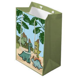 Sacola Para Presentes Média Sacos de Presente de Dinossauro Fofo