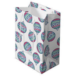 Sacola Para Presentes Média Sacos de Presente de Natal com Bolas de Natal Colo