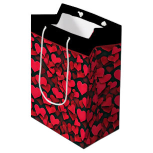Sacola Para Presentes Média Sacos de presente médios de valentine preto com co