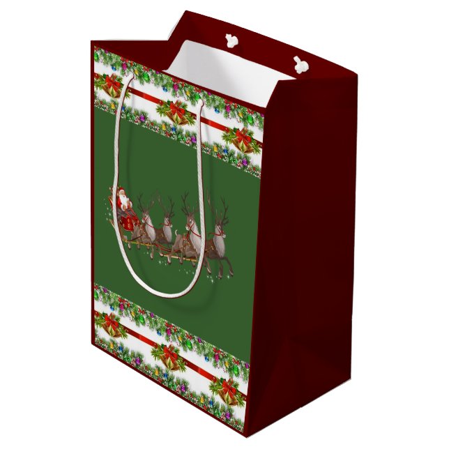 Sacola Para Presentes Média Sacos de Presentes de Natal (Verso inclinado)