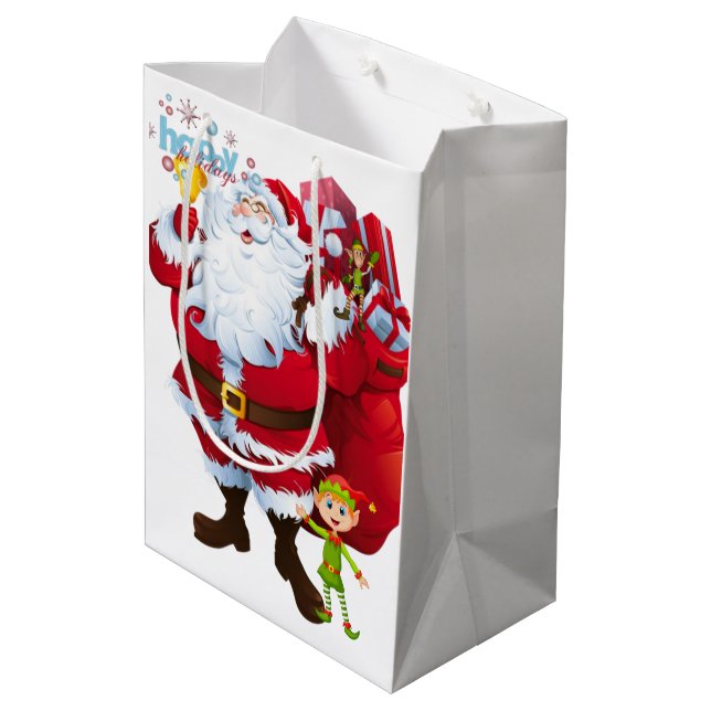 Sacola Para Presentes Média Sacos de Presentes de Natal (Verso inclinado)