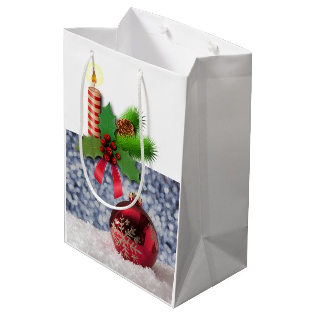 Sacola Para Presentes Média Sacos de Presentes de Natal (Verso inclinado)