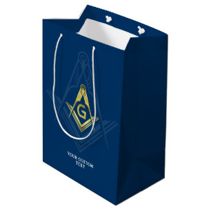 Sacola Para Presentes Média Sacos de presentes masônicos Marinho Azul Doura