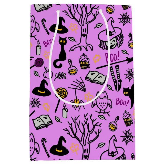 Sacola Para Presentes Média Sacos de presentes para o Halloween. (Frente)