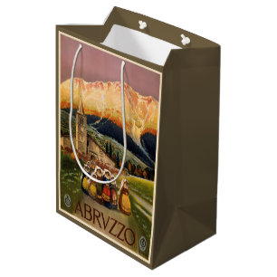 Sacola Para Presentes Média Sacos-presente de Viagens vintage na Itália Abrvzz
